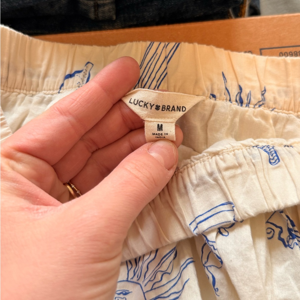 Lucky Brand Blue and White Maxi Cotton Skirt - Picture 7 of 9